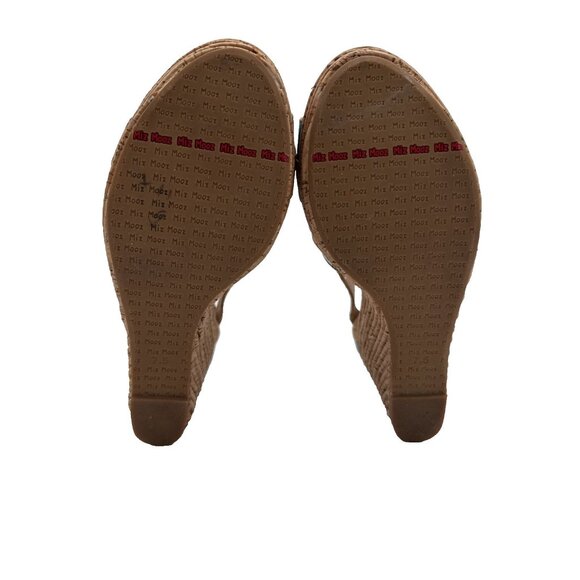 Miz Mooz Kenya Platform Leather Wedge Heel Peep Toe Sandals size 7.5 Cork - Picture 16 of 16